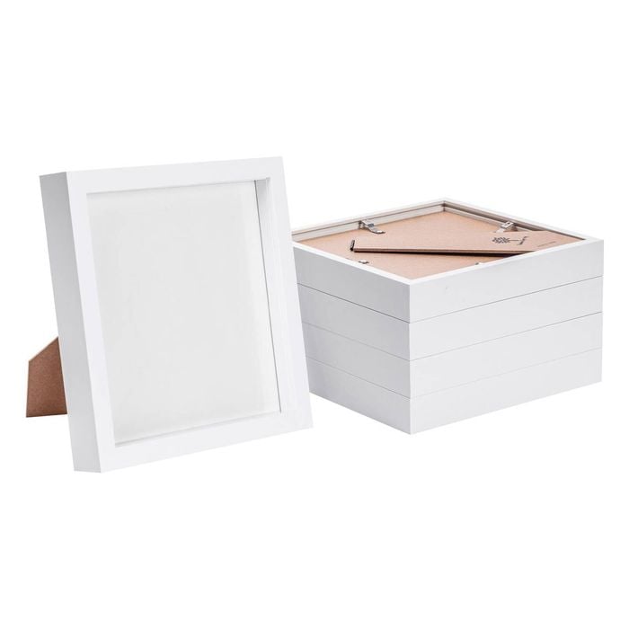 Nicola Spring 3d Box Photo Frames - 8" X 8" - White - Pack Of 5