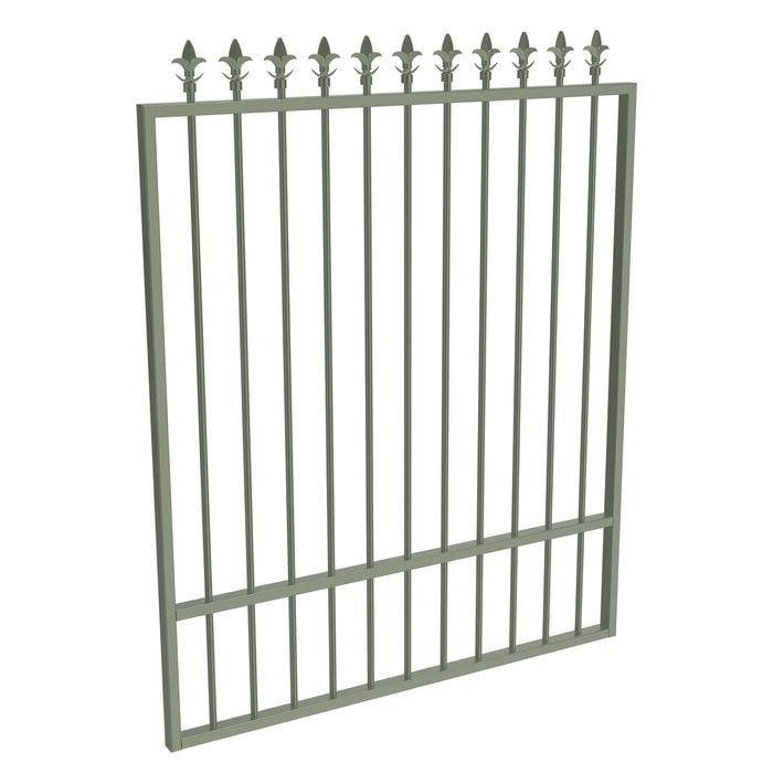 ProtectorAl 800 - 1200 x 1500mm Pale Eucalypt Aluminium Spear Top Pool Gate With Mid Rail