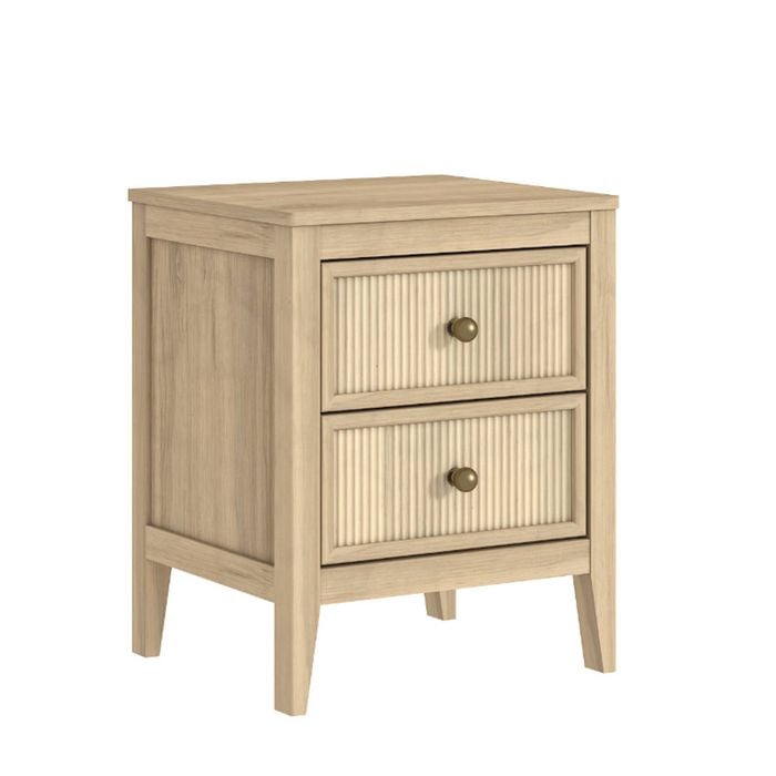 Cosmoliving Bedside Table 2 Drawer Dresser Modern Nightstand for Bedroom