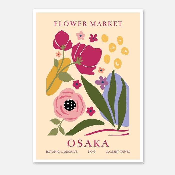 Galrie Vibrant Flower Market Osaka Wall Art Print - Stunning Botanical Home Decor, Poster Only, A3 30 x 42cm (12 x 16inch)