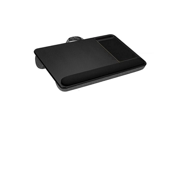 Portable Laptop Desk with Device Ledge, Mouse Pad and Phone Holder for Home Office (Black, 43cm)