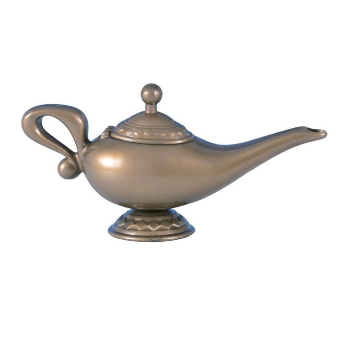 Genie Lamp Costume Accessory – One Piece Moulded Prop in Tarnished Gold Colour, One-Size