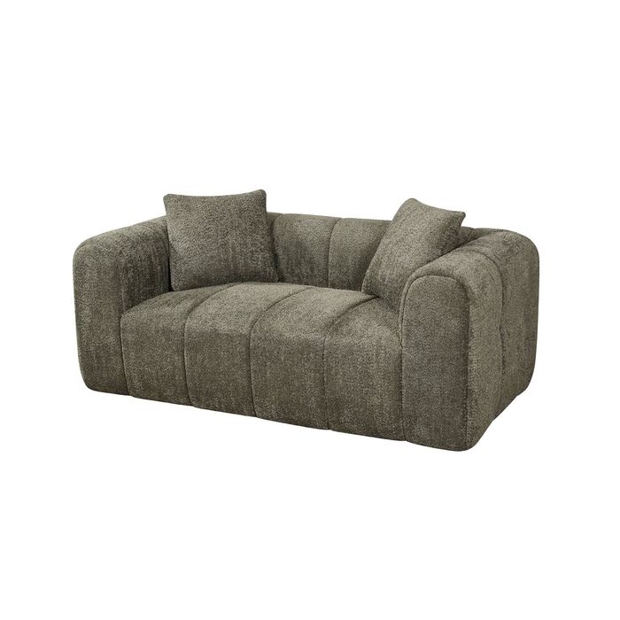 Modern Frameless Compressed Fabric 2 Seater Sofa