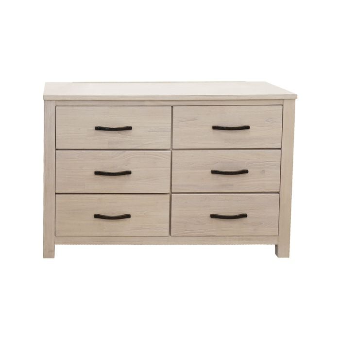 Foxglove Dresser 6 Chest of Drawers Solid Wood Tallboy Storage Cabinet - White