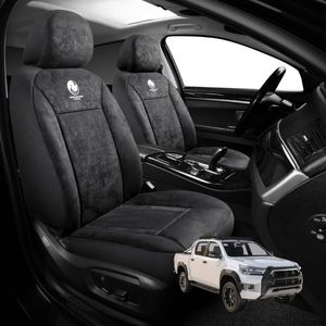 Australian Goose Front Seat Covers for Toyota Hilux Double Cab 2015 - Current (AN110/AN120/AN130) - Suede, Universal Fit