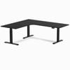 Desky L-shape Sit To Stand Black Melamine Desk 2000x1800mm - Left Return Height Adjustable Matte Black Leg