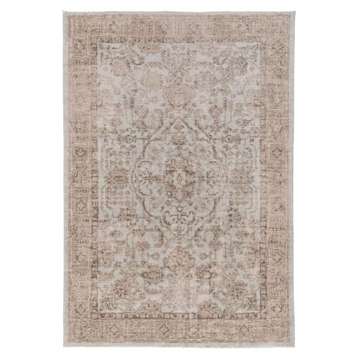 Loopsie-230cm X 160cm-hani Grey And Beige Medallion Washable Rug