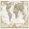 P&P Beige World Map Canvas Print With Modern Neutral Art For Decor Theme