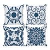 Catzon 4 Pcs Modern Throw Pillow Covers Geometric Flower Pattern for Couch