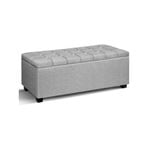 Artiss Storage Ottoman Blanket Box Foot Stool Grey