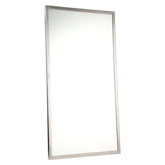 Metlam Australia 600mm x 1000mm Satin Stainless Steel Framed Mirror