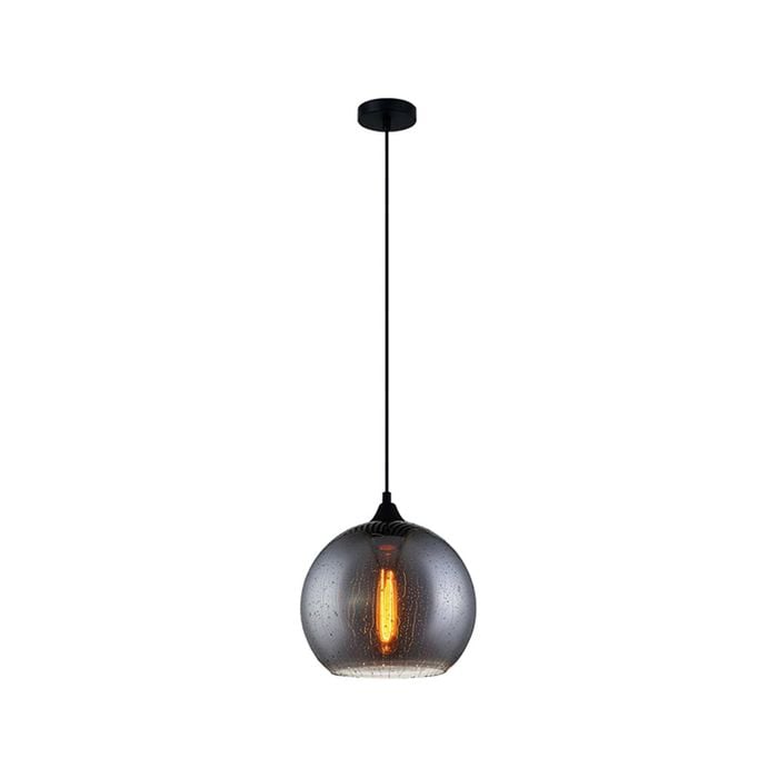 CLA Lighting CHUVA Smoke Black Glass with Rain Drop Effect Pendant Light - Wine Glass