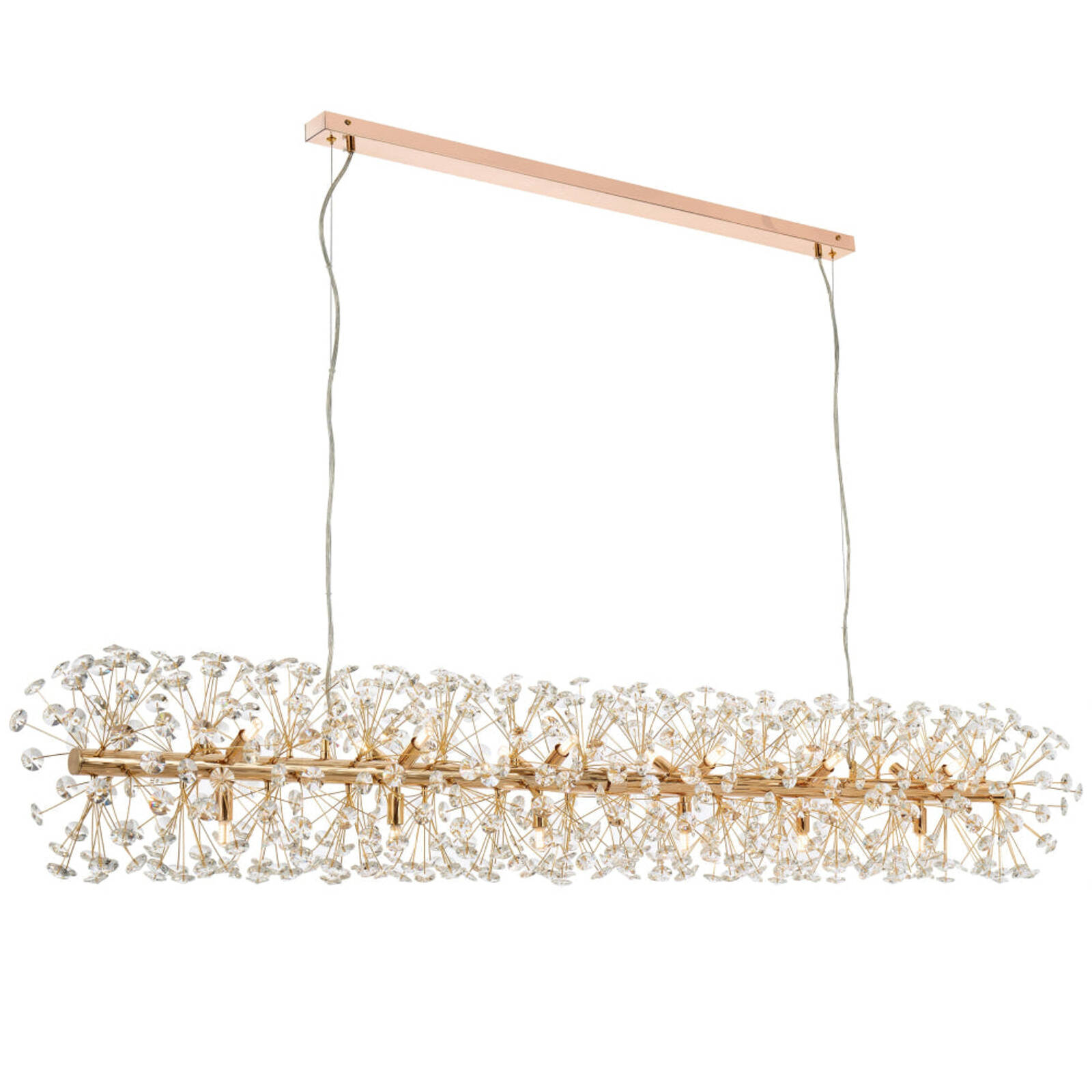 Telbix Lerida Modern Pendant Hanging Lamp Light Metal Crystal Gold Clear Gloss product image