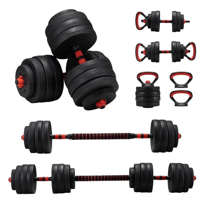 Propulse 40kg Adjustable Dumbbell Barbell Set Home Gym Weights Exercise