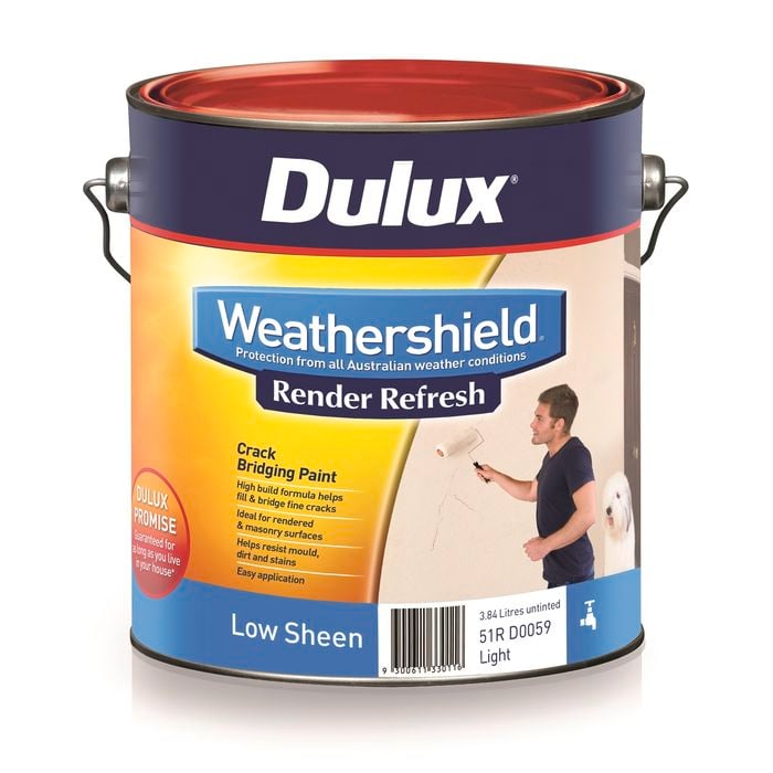 Dulux 4L Exterior Paint Render Refresh Weathershield - 4L