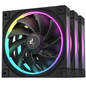 Deepcool Fl12 3in1 (3-pack) 120mm Unique Argb Fans, Low Noise, 4-pin Pwm, Fluid Dynamic Bearing, Addressable Rgb Led