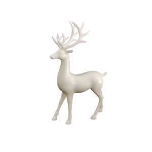 P&P White Plastic Christmas Reindeer Tabletop Ornament Holiday Decor Accent Displays