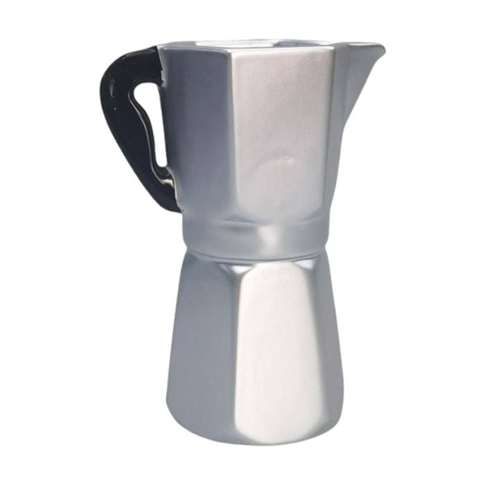 Urban Products Coffee Pot Vase Octagonal Silver Metallic Finish 16cm