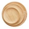 Anygleam Round Wooden Plates 3-Pc Set – Natural Wood Kitchen Tableware
