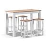 Outdoor Balmoral 4 Seater Teak Top And Aluminium Patio Bar Setting
