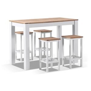 Outdoor Balmoral 4 Seater Teak Top And Aluminium Patio Bar Setting
