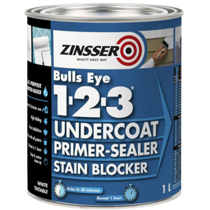 Zinsser 1L White Bulls Eye Primer Undercoat Sealer and Stain Blocker