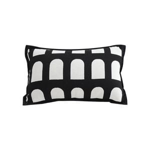 SOGA 30cm Contemporary Black White Geometric Pattern Throw Pillow