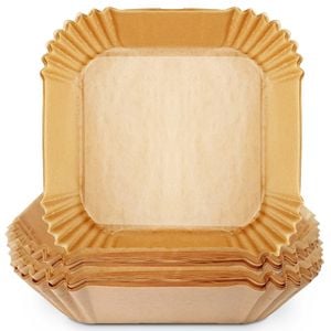 AUSPURE Air Fryer Paper Liners, Square 23x23x4.5cm, 120 Pieces, Non-Stick