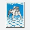 Galrie Charming Vintage Bulldog Art Print - Whimsical Canine Decor for Home, Black Frame, A1 60 x 84cm (23 x 33inch)