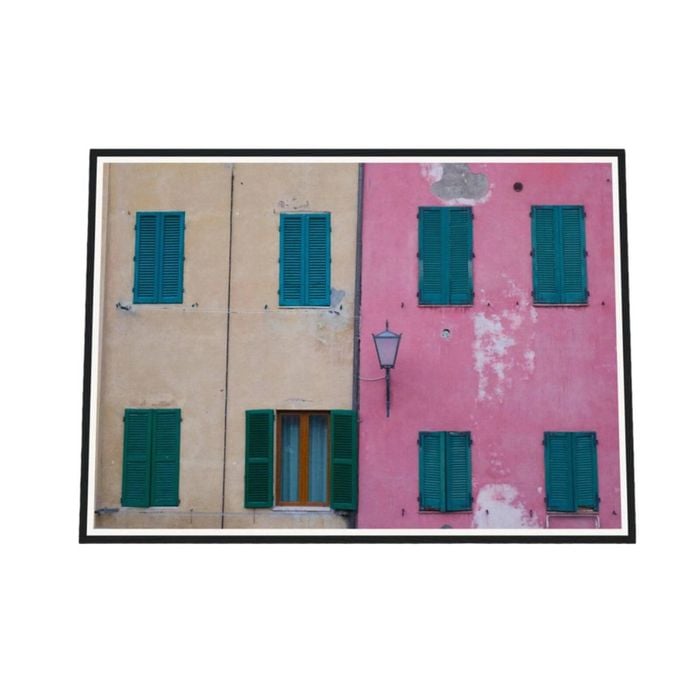 Galrie Stunning Siena Old Building Walls Fine Art Photography Print, Black Frame, A3 30 x 42cm (12 x 16inch)