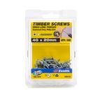 Zenith 4G x 20mm Zinc Plated Hinge-Long Threads Countersunk Head Timber Screws - 100 Pack