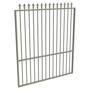 ProtectorAl 1201 - 1500 x 1800mm Pale Eucalypt Aluminium Garden Gate Spear Top with Mid Rail