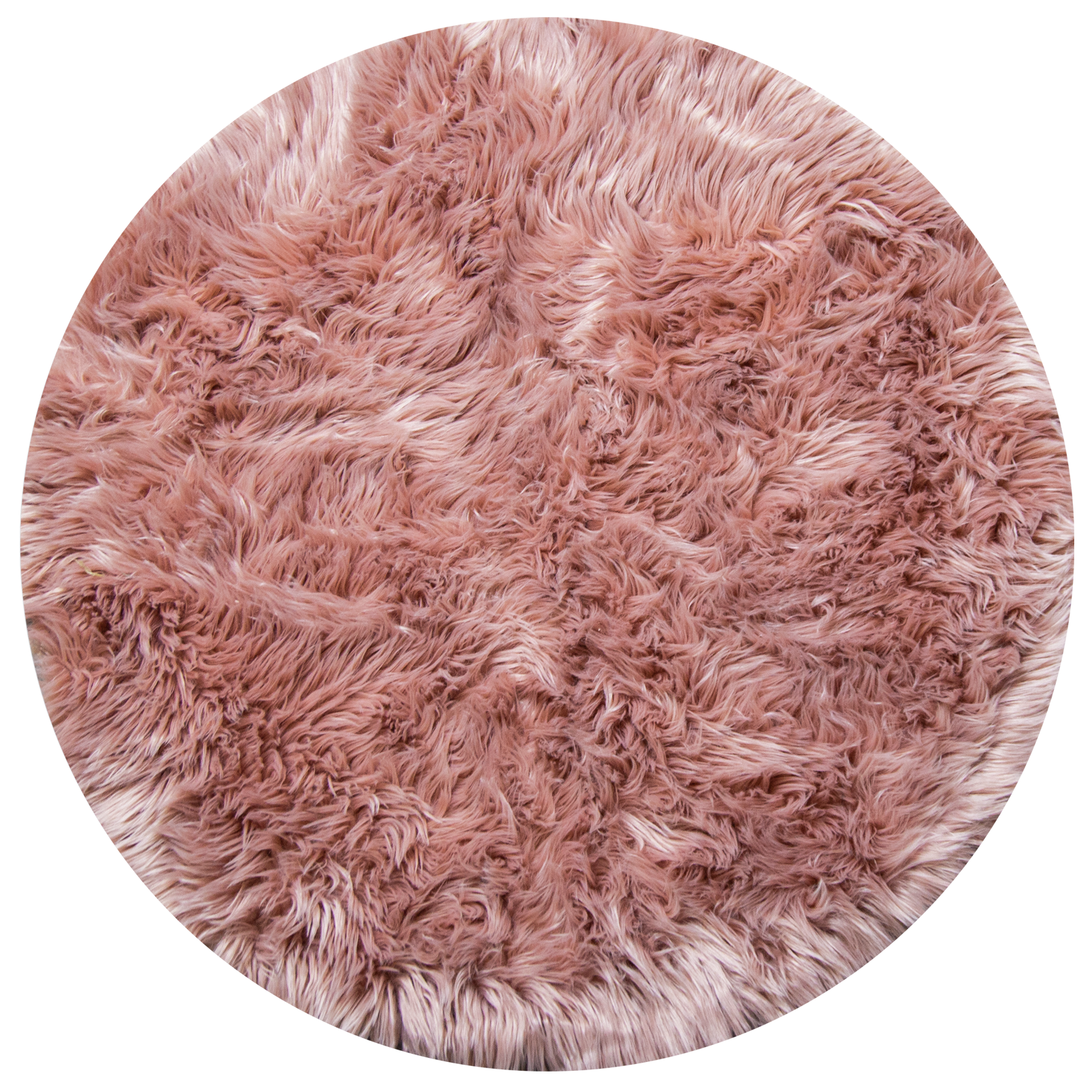 Huxley 90 x 90cm Blush Pink Carvel Faux Fur Shaggy Rug product image