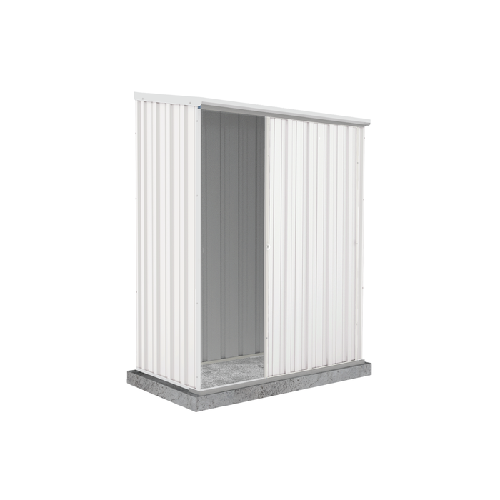 Absco Sheds 1.52 x 0.78 x 1.95m Surfmist Ezislider Single Sliding Door Garden Shed