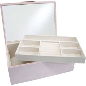 LVD MDF Glass 25x17cm Velvet Jewellery Box Rectangle Large - Musk