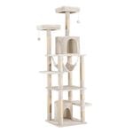 Petzly Cat Tree Tower Scratching Post Scratcher Condo Bed House 180cm Beige