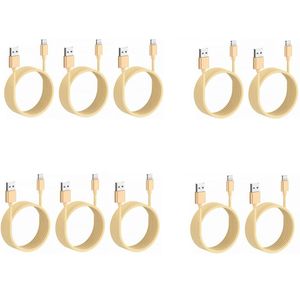 iWill 10 Pack 1m Data Transfer Charger Charging USB Cable Cord for Apple iPhone iPad iPod Bulk Braided Gold Strong Nylon