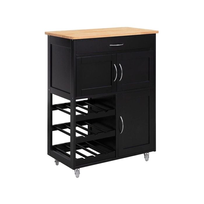 Kitchen Trolley Bottle Rack Drawer Cabinet