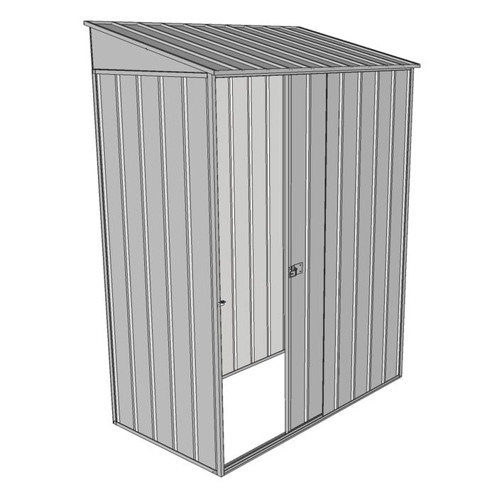 Build-a-Shed 1.5 x 0.8 x 2m Single Sliding Door Skillion Shed - Zinc