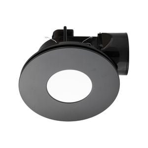 Mercator 240mm Black DIY Plug-In Round Exhaust Fan with Tri-Colour LED Light