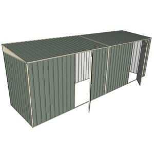 Build-a-Shed 1.5 x 6 x 2m Dual Hinged Side Door Skillion Shed - Green