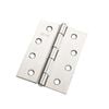 Zenith Butt Hinge 100mm 2pk Fixed Pin Polished Stainless Steel