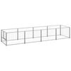 vidaXL Dog Kennel Silver Steel Outdoor Puppy Enclosure Dog Pet Supply Cage