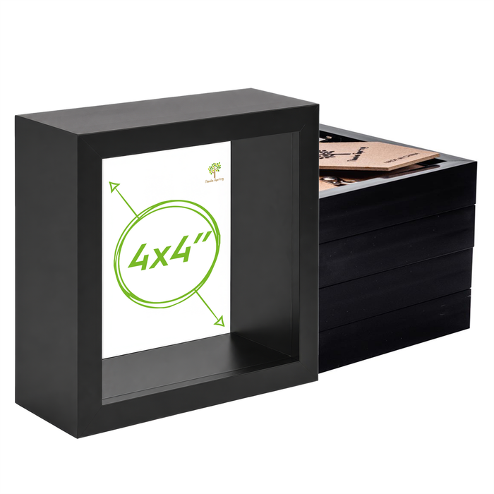 Nicola Spring Acrylic 3d Box Photo Frames - 4" X 4" - Pack Of 5