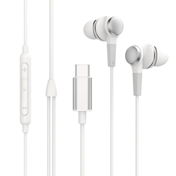 Rewyre USB- C Wired Microphone and Volume Control Earphones White