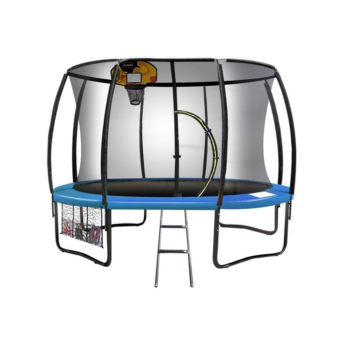 Kahuna 8ft Trampoline Spring Outdoor - Orange Blue With Basketball Set