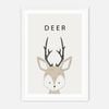 Galrie Charming Minimalist Deer Illustration - Whimsical Animal Art Print for Home Decor, White Frame, A4 21 x 30cm (8 x 12inch)