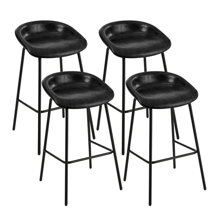 Oikiture 4x Bar Stools Barstool PU Leather