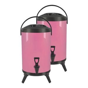 SOGA 2X Stainless Steel Insulated Beverage Dispenser with Tap 10L Pink