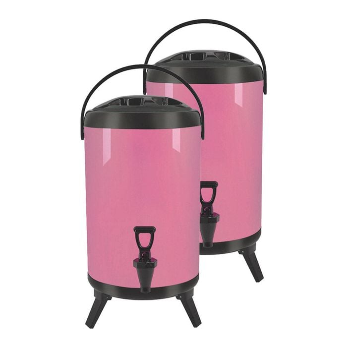 SOGA 2X Stainless Steel Insulated Beverage Dispenser with Tap 10L Pink